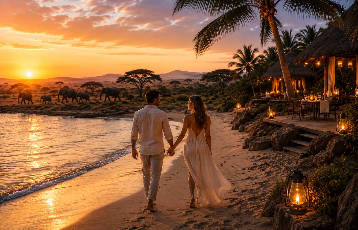 Safari en strand combineren tijdens romantische huwelijksreis