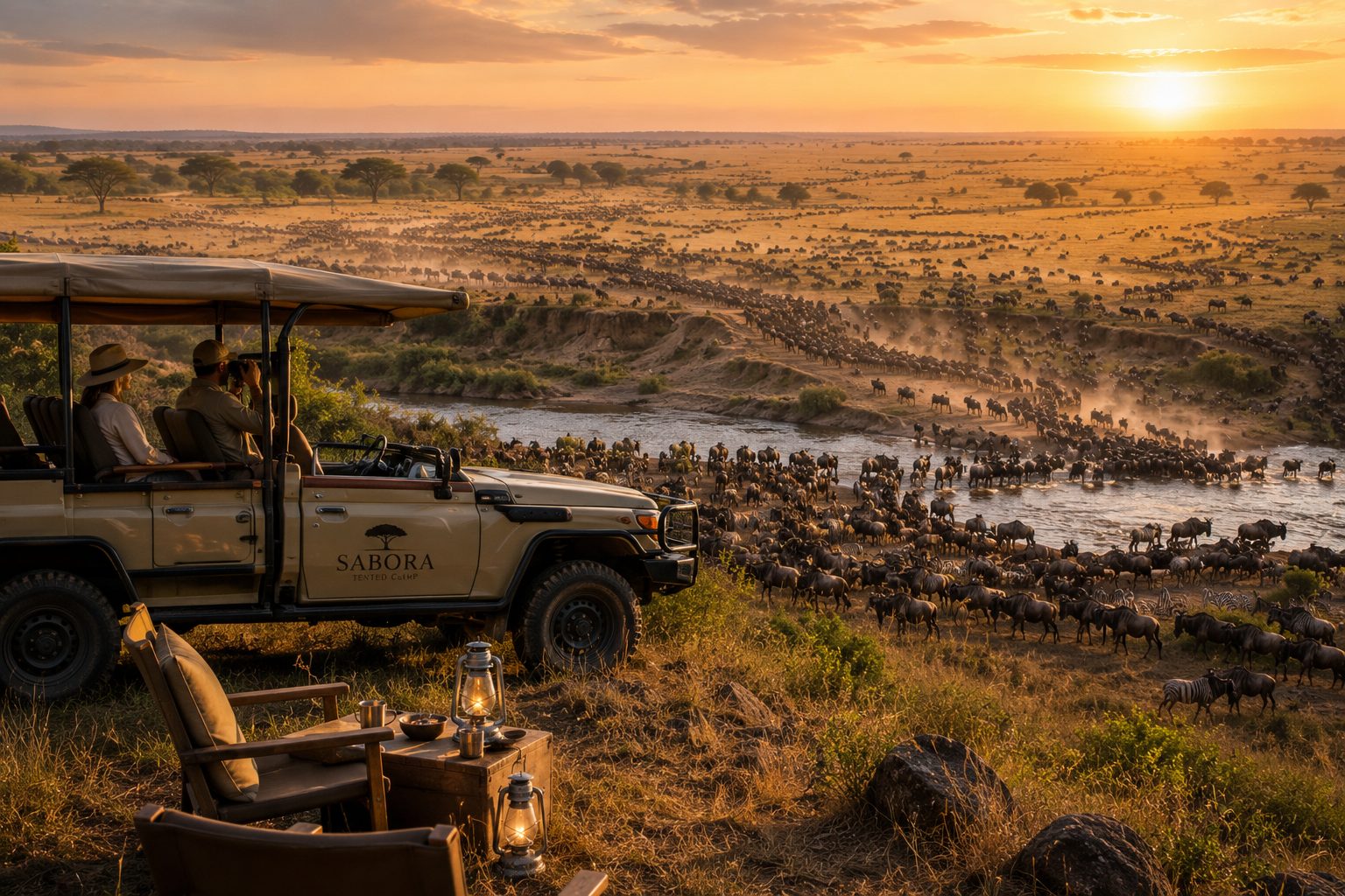 Luxe Grote Migratie safari Luxe migratie safari met stijlvolle lodge bij de Serengeti