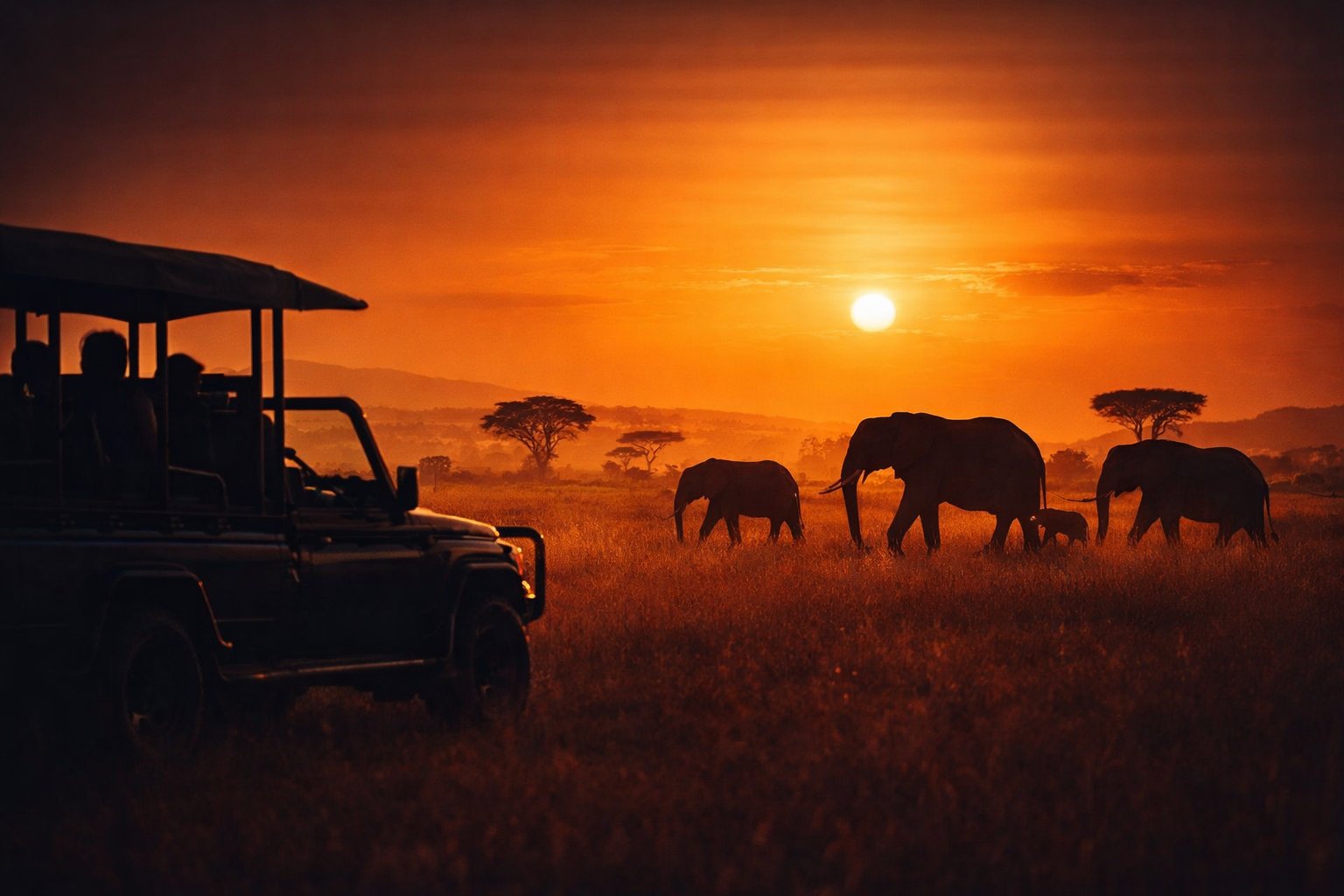 Beste reistijd safari Afrika: uitzicht over het savannelandschap